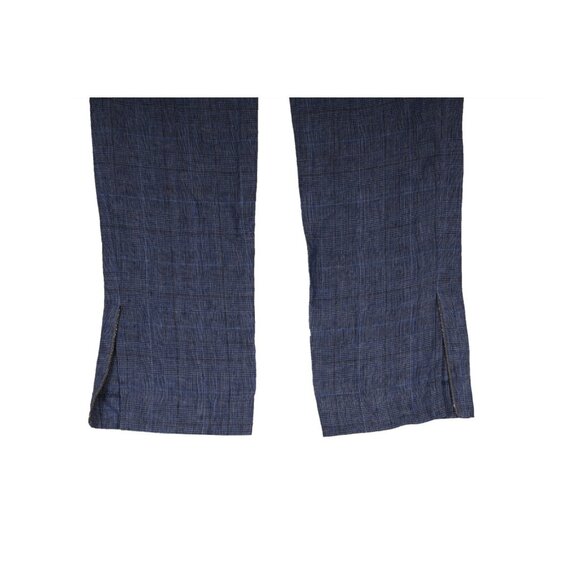Fabiana Filippi Womens Plaid Pants Small IT 42 Blue Linen Drawstring Trousers - Picture 6 of 12